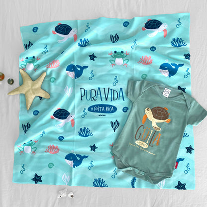 COMBO COBIJA MAR+MAMELUCO TORTUGA