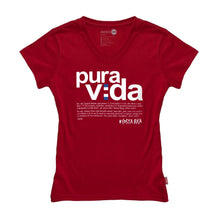 Cargar imagen en el visor de la galería, Camiseta Roja PURA VIDA

